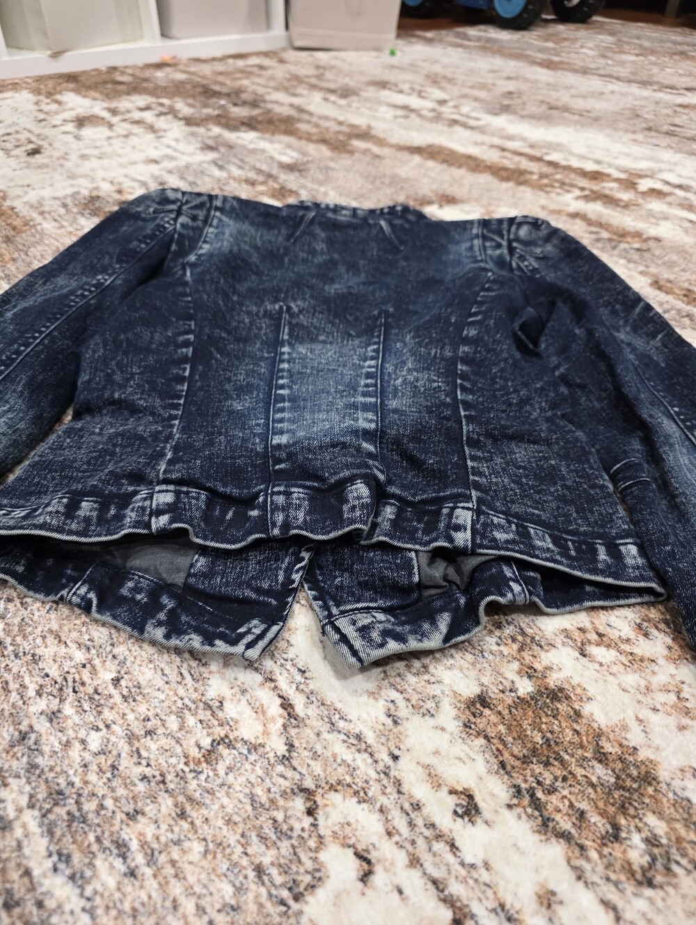 Vero Moda NWT Odelia Acid Wash Denim Blazer Jacket Asymmetric XS 34 Y2K - Picture 15 of 16